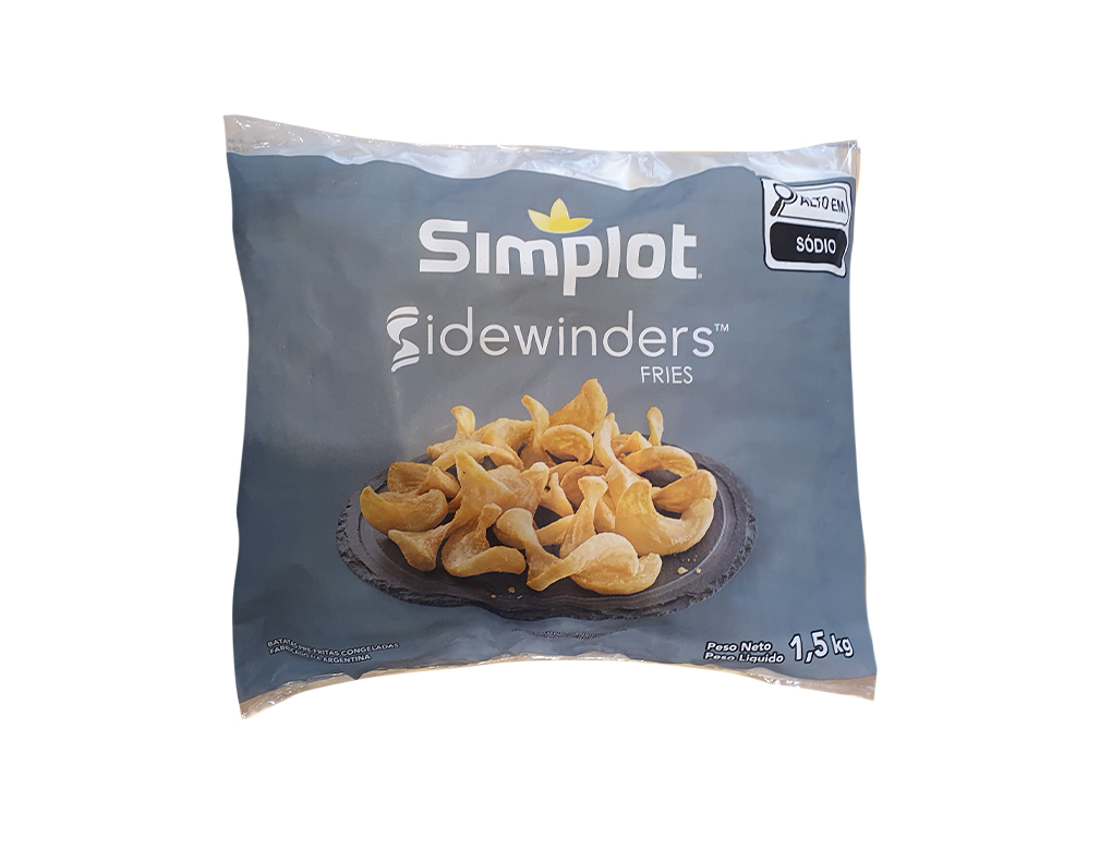 BATATA CONGELADA PRÉ FRITA SIDEWINDERS SIMPLOT 1,5 KG (CX 6 PCT)